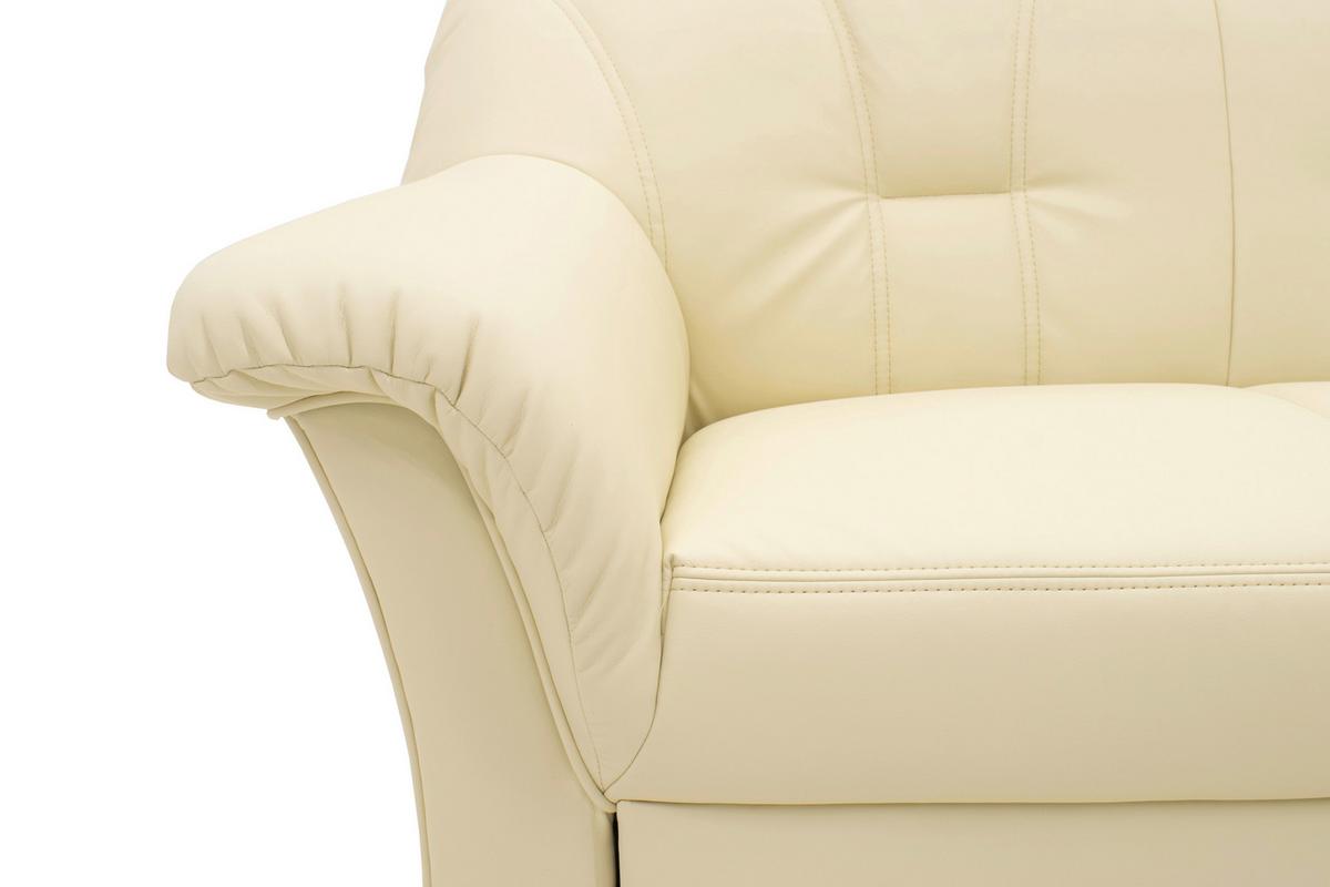 Ecksofa Papenburg Beige Lederlook - Beige/Schwarz, KONVENTIONELL, Textil (243/180cm) - MID.YOU