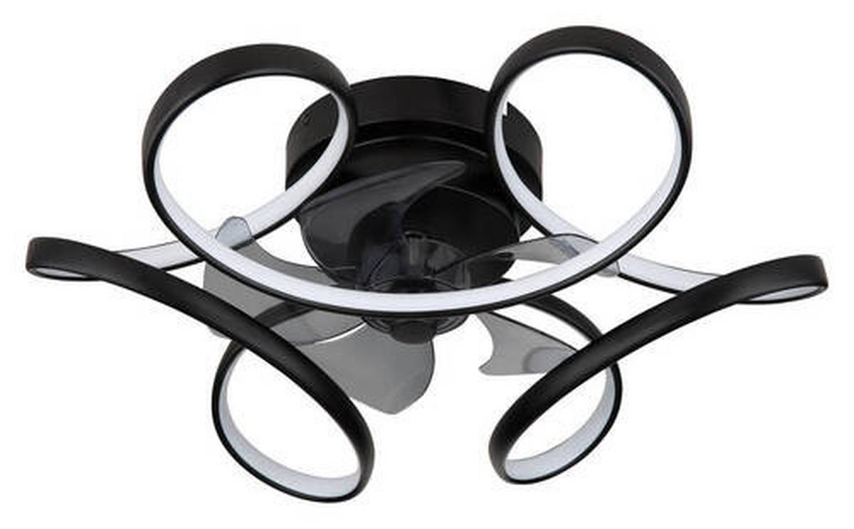 Deckenventilator 03638 - Transparent/Opal, Design, Kunststoff/Metall (56/21cm) - Globo
