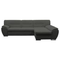 Veratti New Grau Inkl. Schlaffunktion Ottomane Rechts - Silberfarben/Grau, Design, Textil (281/167cm) - MID.YOU