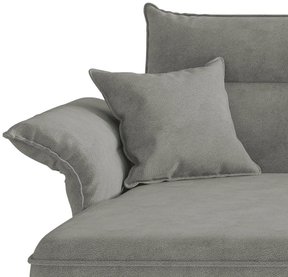 Sitzgarnitur Jakarta - Edelstahlfarben/Grau, Design, Textil (185/265cm) - Livetastic
