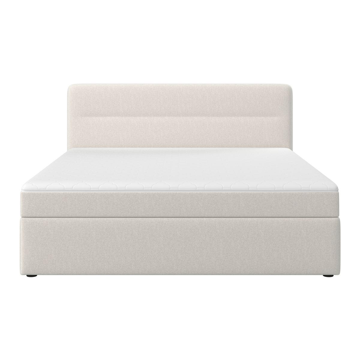 Boxspringová postel MARCO 180x200, béžová - černá/krémová, Moderní, dřevo/textil (180/200cm) - Bessagi