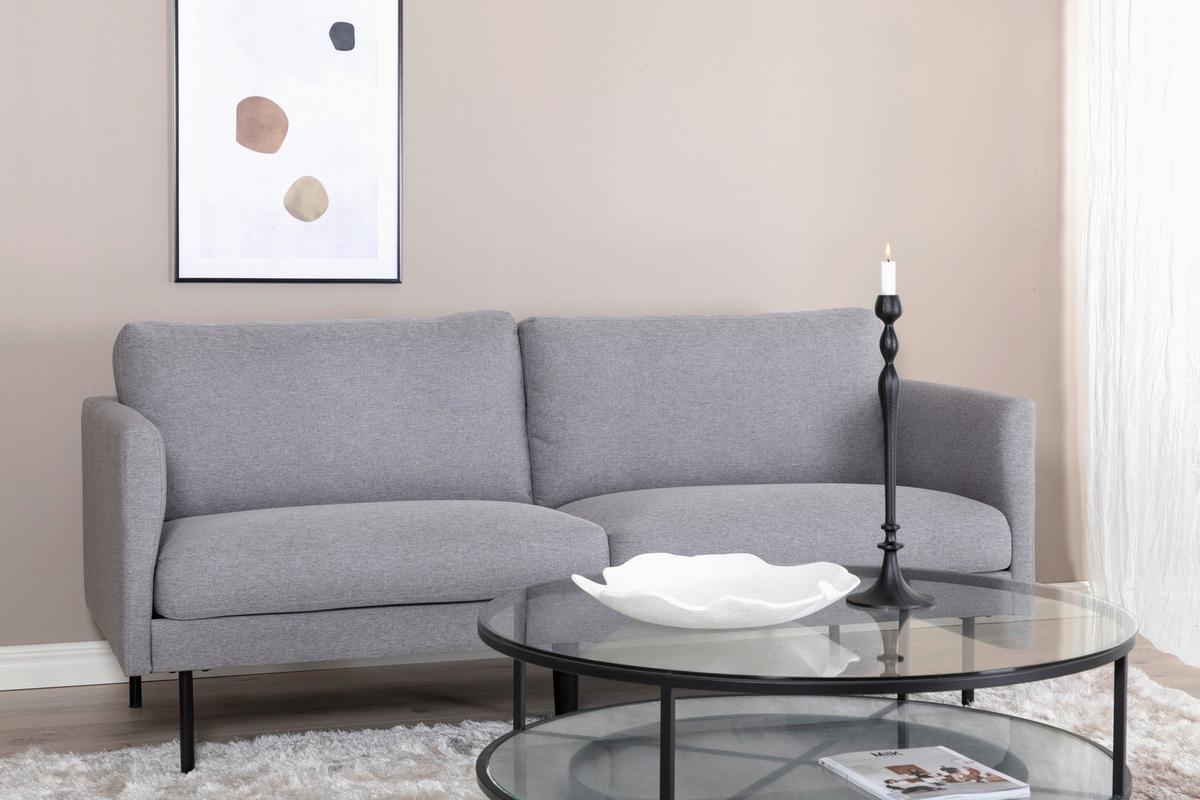 2-Sitzer-Sofa Zoom - Schwarz/Grau, Design, Textil/Metall (180/78/80cm) - Livetastic