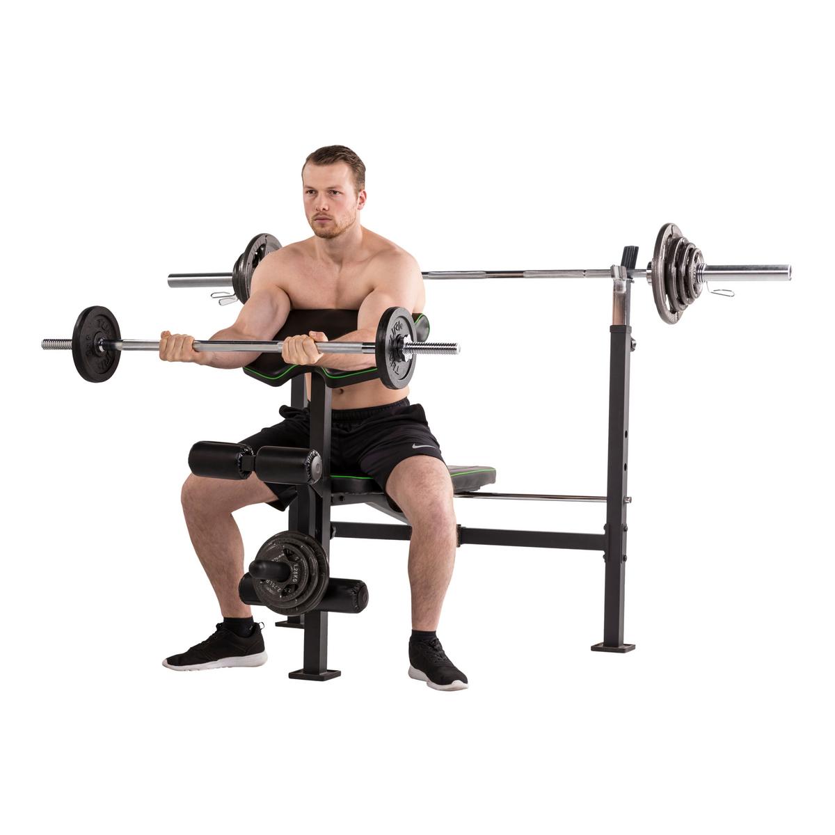 Hantelbank Tunturi Wb60 Weight Bench - Schwarz, KONVENTIONELL, Holz/Kunststoff (150/121/141cm)