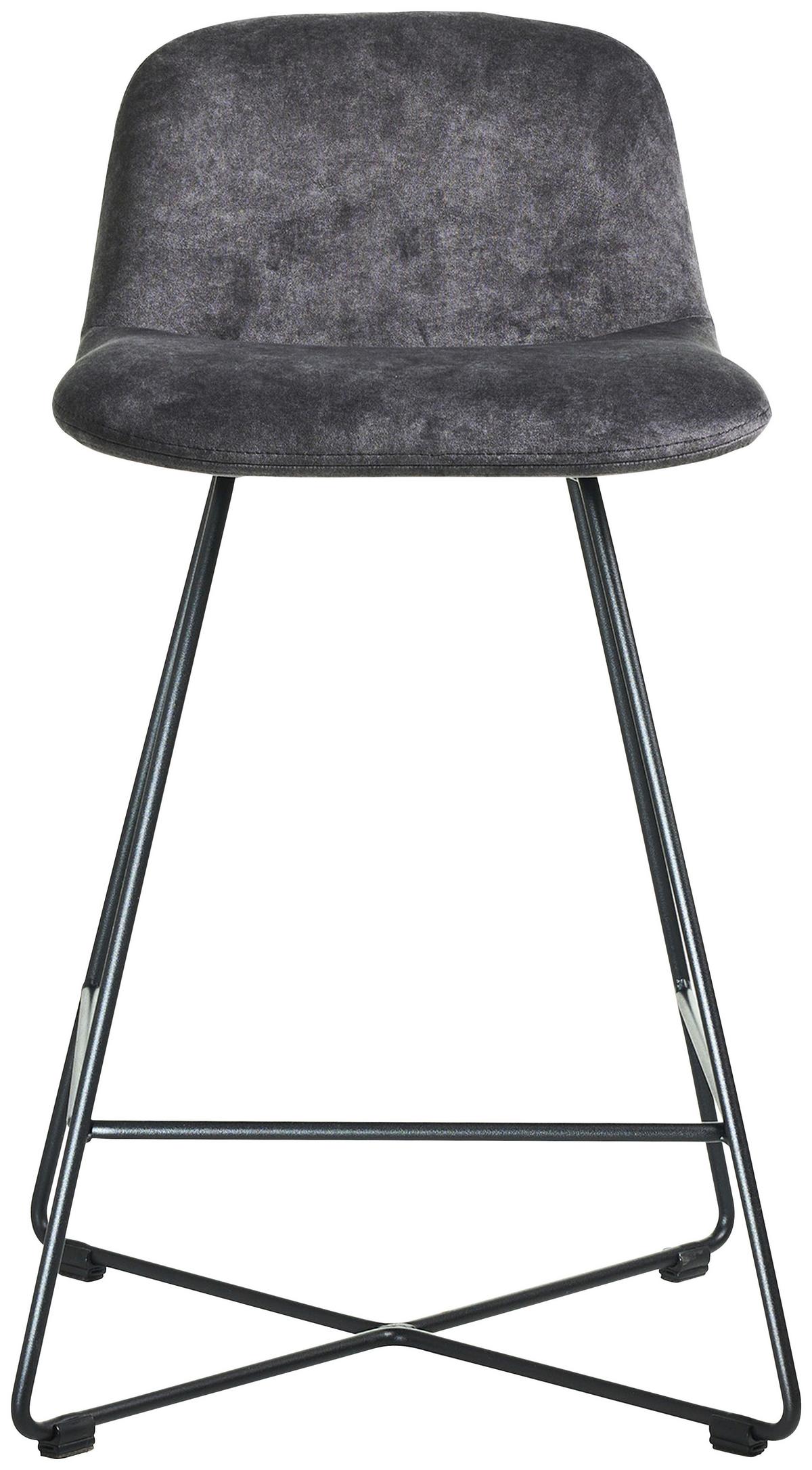 BAROVÁ STOLIČKA CROSS-CHB - čierna/sivá, Basics, kov/textil (50/85/48cm) - Celina Home