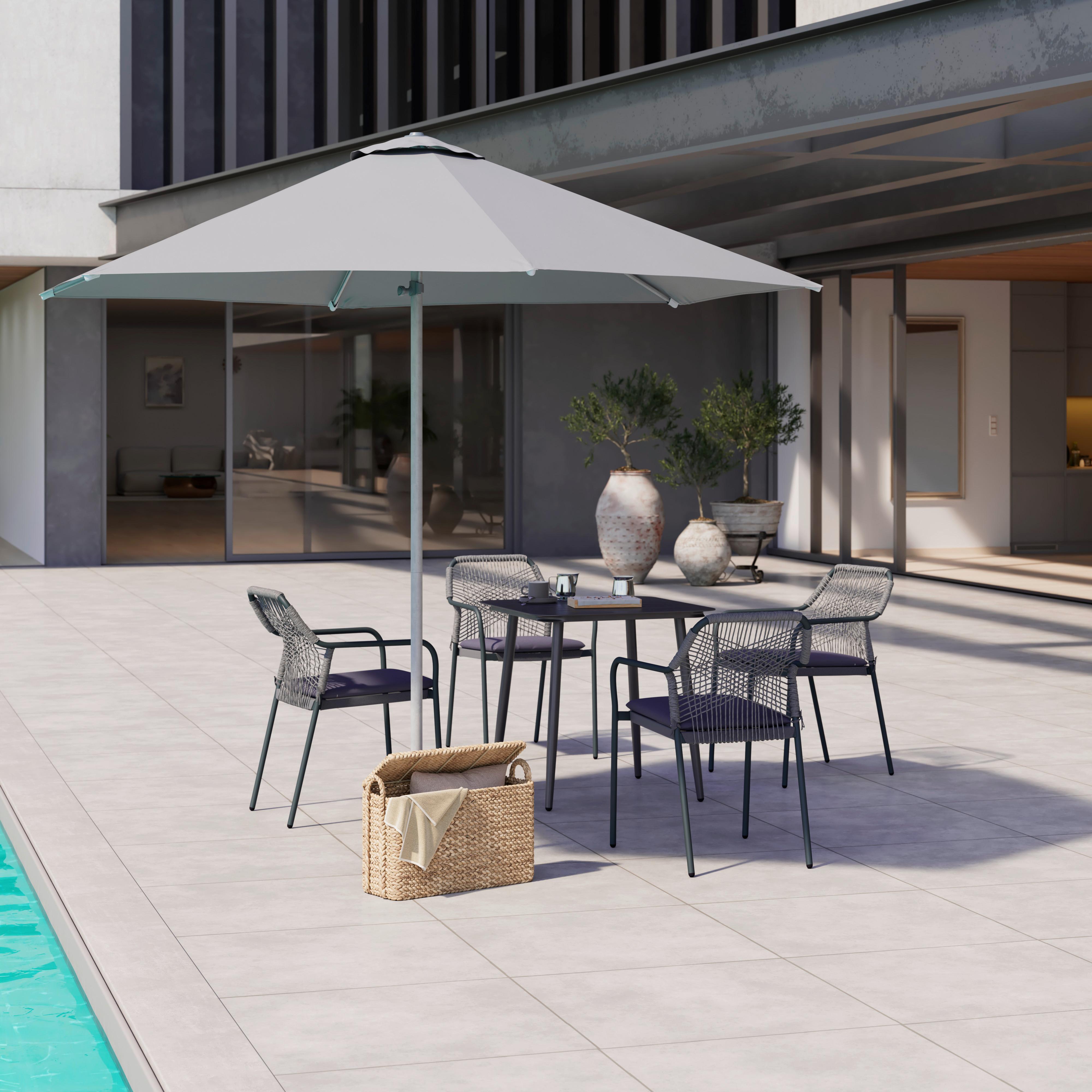 Sonnenschirm Sunny DM: 259 cm H: 239cm Grau - Hellgrau, MODERN, Textil/Metall (268/239cm) - Luca Bessoni