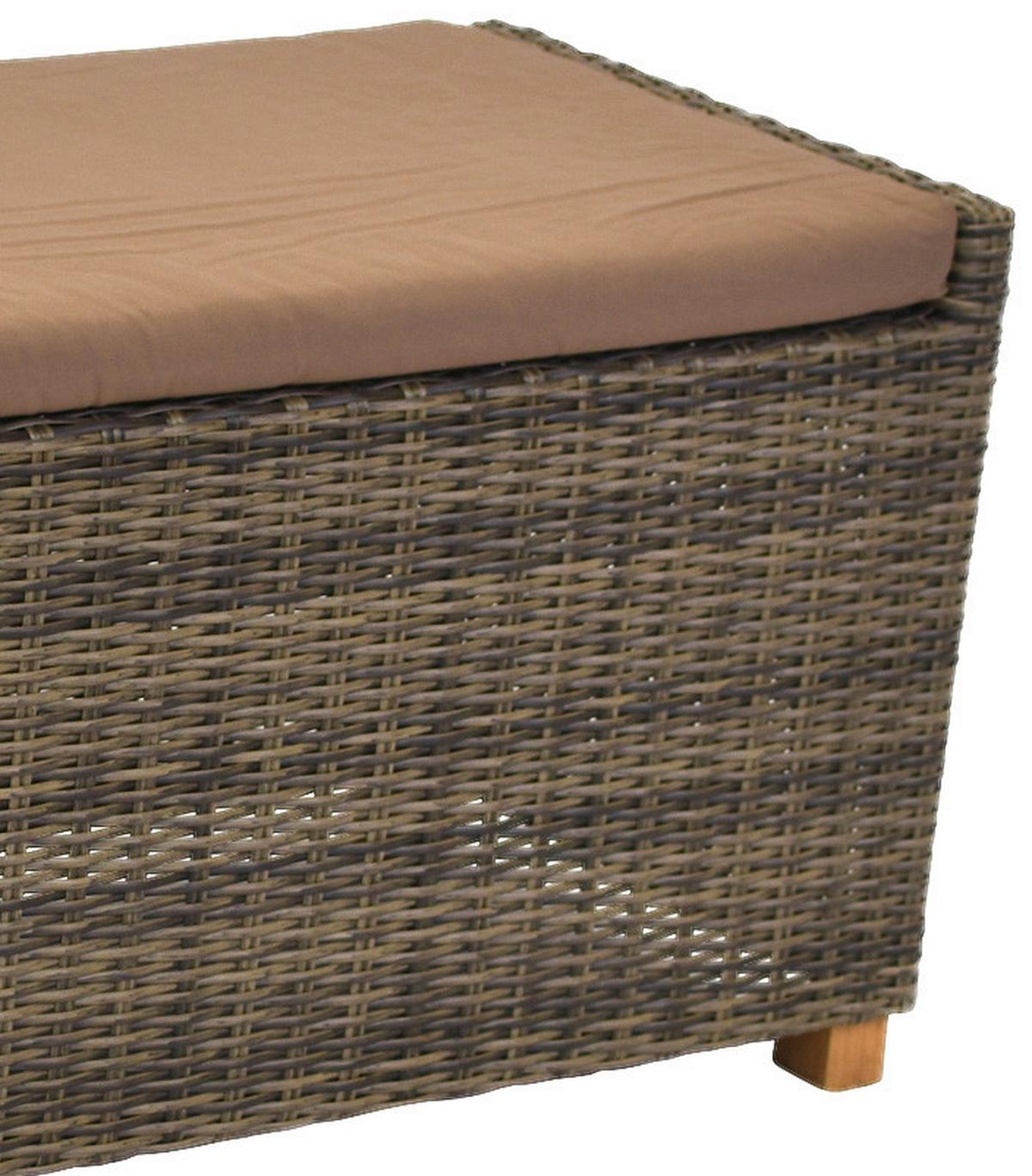 Gartenbank Kunststoff/ Holz/metall 3-Sitzer Toskana - Akaziefarben/Cappuccino, KONVENTIONELL, Holz/Kunststoff (136/48/47cm) - Gardenson