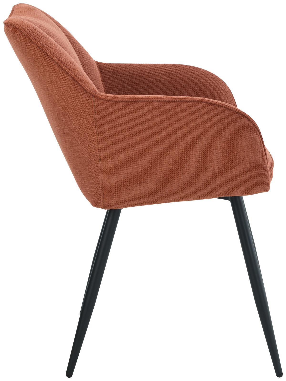 Armlehnstuhl Caro Teracotta Gepolstert - Terracotta/Schwarz, KONVENTIONELL, Holz/Textil (55/83/61cm) - Nedis SmartLife
