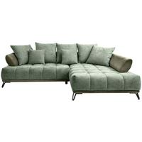 ECKSOFA LARGO N Grün S: 262x184 cm - Schwarz/Grün, MODERN, Textil (262/184cm) - MID.YOU