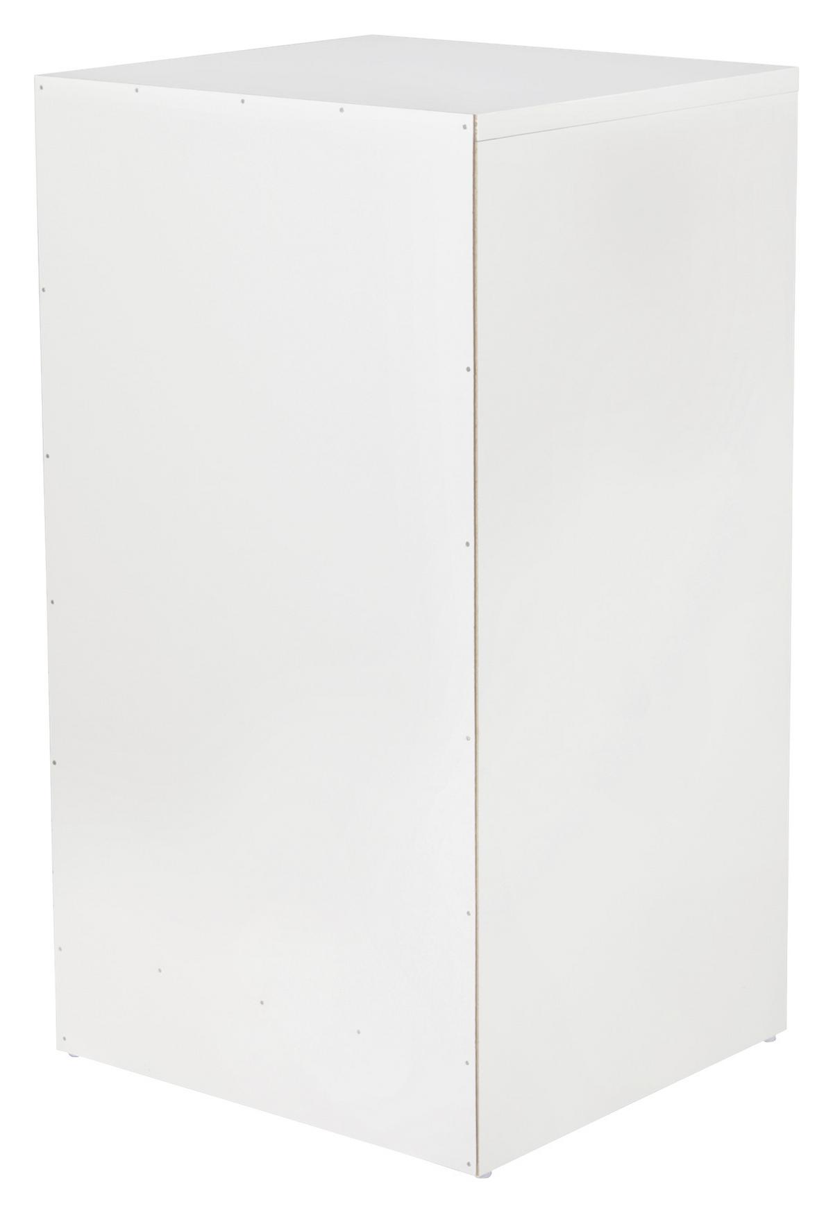 Noční stolek Olav š: 37,5cm bílý - bílá/barvy stříbra, Konvenční, kov/kompozitní dřevo (37/68/35cm) - MID.YOU