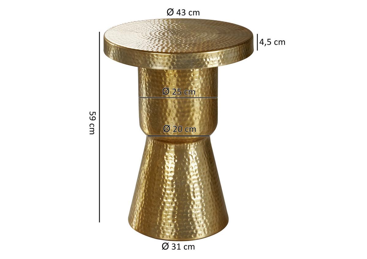 Odkladací stolek DELYLA v orientálním stylu - barvy zlata, Lifestyle, kov (43/43/59cm) - MID.YOU