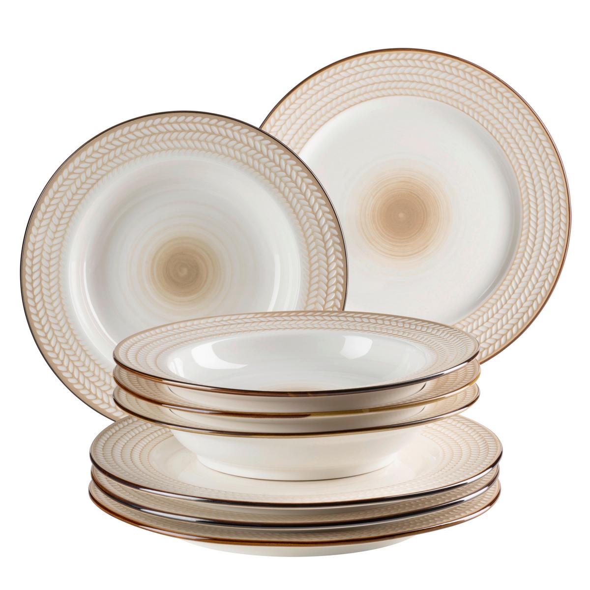 Tafelservice Prospero 4 Personen Geschirr Set - Weiß, Basics, Keramik (30,5/30,5/22cm) - Mäser