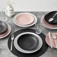 Jídelní souprava MARIA, pre 4 osoby - bílá/růžová, Moderní, keramika - Mömax