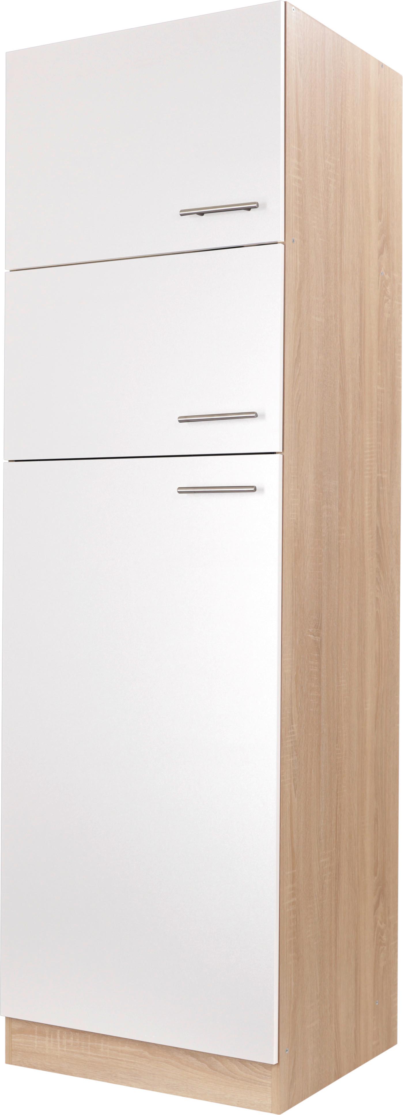 Geräteumbauschrank Merle Weiß, Eiche Dekor B:60cm - Eichefarben/Weiß, Basics, Holzwerkstoff (60/200/60cm) - Respekta