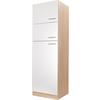 Geräteumbauschrank Merle Weiß, Eiche Dekor B:60cm - Eichefarben/Weiß, Basics, Holzwerkstoff (60/200/60cm) - Respekta