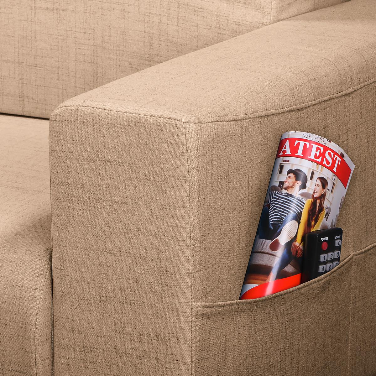 Ecksofa Bella Beige S: 257x174 cm - Wengefarben/Beige, Design, Textil (257/174cm) - Livetastic