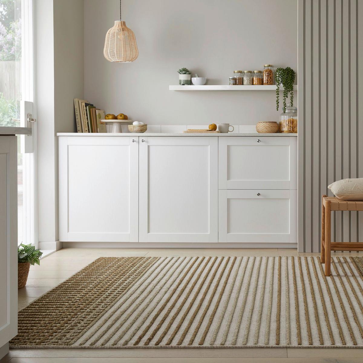 Webteppich Elton Stripe Wash Gree 200x320 - Grün, Basics, Textil (200/320cm)
