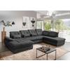 Wohnlandschaft Rigatti Mit Schlaffunktion Anthrazit - Anthrazit/Schwarz, MODERN, Textil (184/387/252cm) - Livetastic