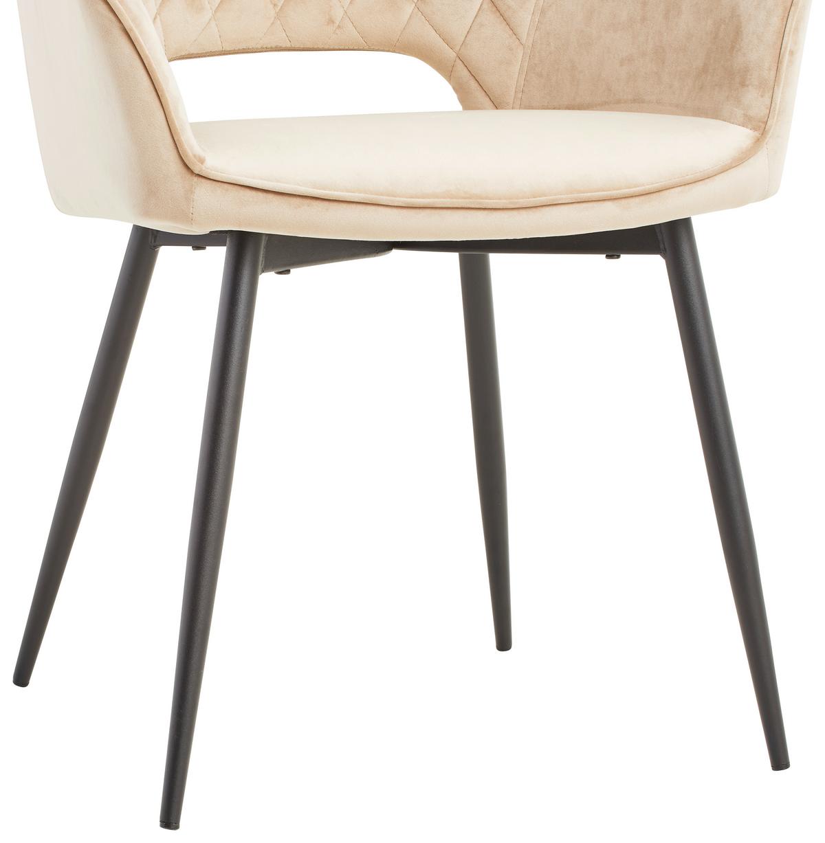 Armlehnstuhl Genua Taupe Gepolstert - Taupe/Beige, KONVENTIONELL, Holz/Textil (56/80,5/56cm) - MID.YOU