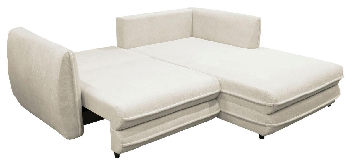 Ecksofa Vivaldi Creme S: 240x201 Cm - Creme/Schwarz, Design, Textil (240/201cm) - MID.YOU