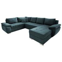 Sedacia súprava TERANA, ľavá, petrolejová / petrolejová - petrolejová/chrómová, Konventionell (219/305/157cm) - Livetastic