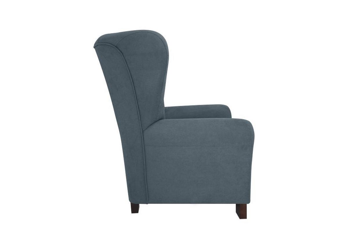 Křeslo ušák CHANDLER, petrolejová - petrolej/hnědá, Design, dřevo/kompozitní dřevo (95/109/97cm) - Ondega