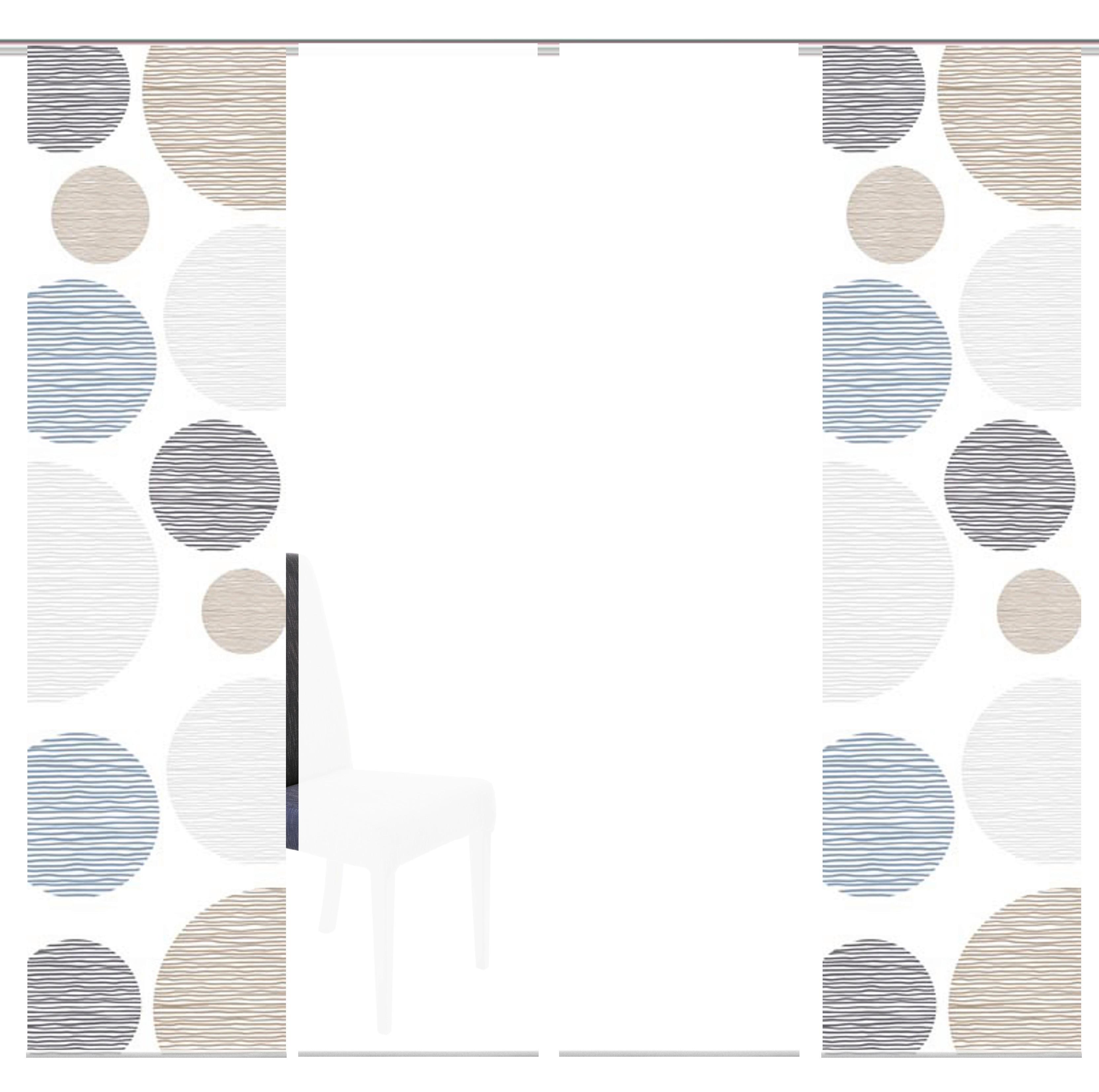 Flächenvorhang 4er Set Borden - Taupe, Design, Textil (4x60/245cm) - Schmidt W. Gmbh