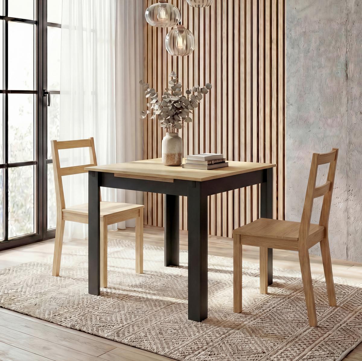 Esstisch Pesoli Anthrazit/Honigeiche L: 80cm - Honigeiche/Anthrazit, MODERN, Holzwerkstoff (80/80/75cm) - MID.YOU