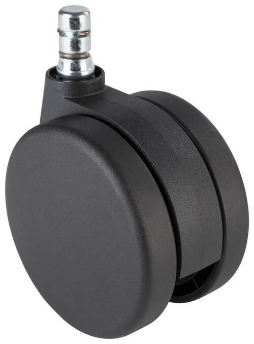 Bürostuhlrollen Rolo No-Noise Schwraz Ø 7,5 cm 5er-Set - Schwarz, Basics, Kunststoff/Metall (5,2/8,3/7,5cm) - MID.YOU