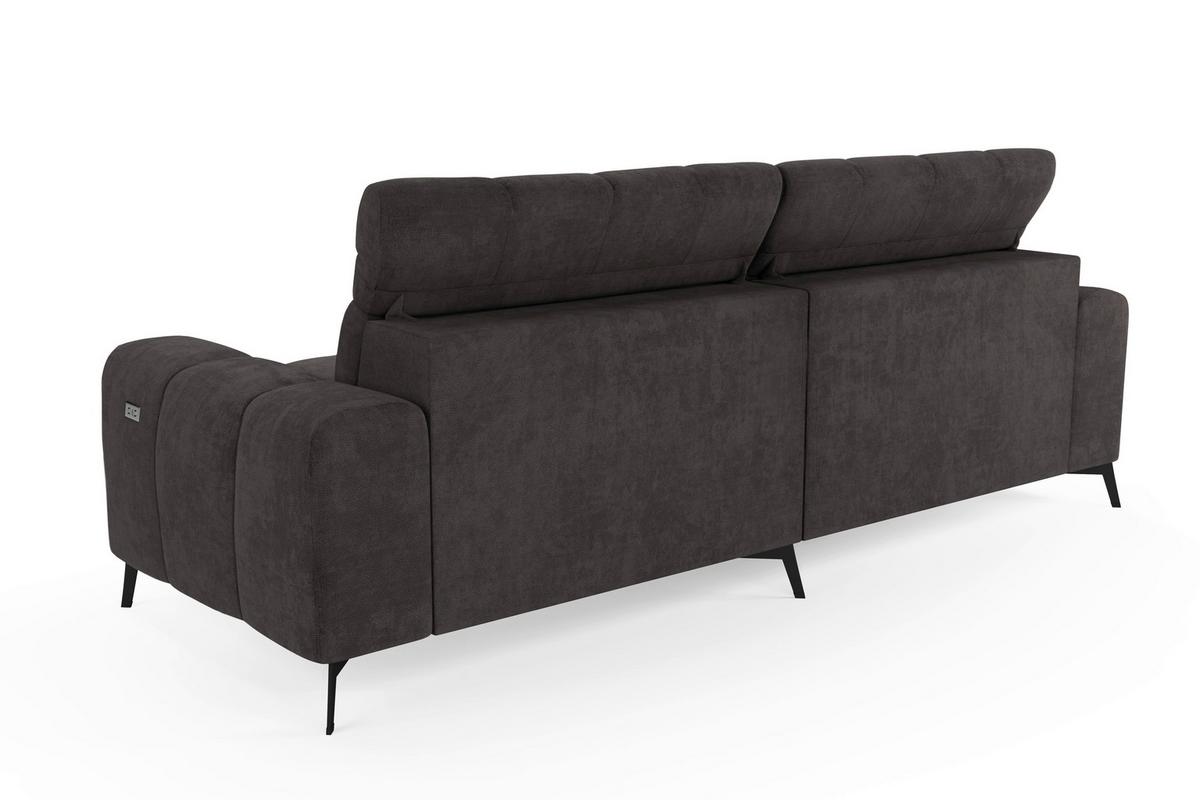 Rohová sedačka LAYA, levá, tmavě hnědá tkanina MEMPHIS - tmavě hnědá, Moderní, textil (155/250cm) - Premium Living