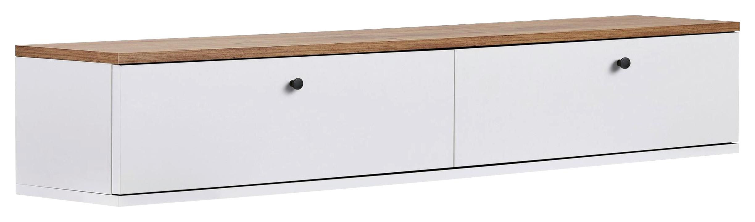 TV-ELEMENT Weiß/Kieferfarben B: 160cm - Weiß/Kieferfarben, MODERN, Holzwerkstoff (160/25/25cm)