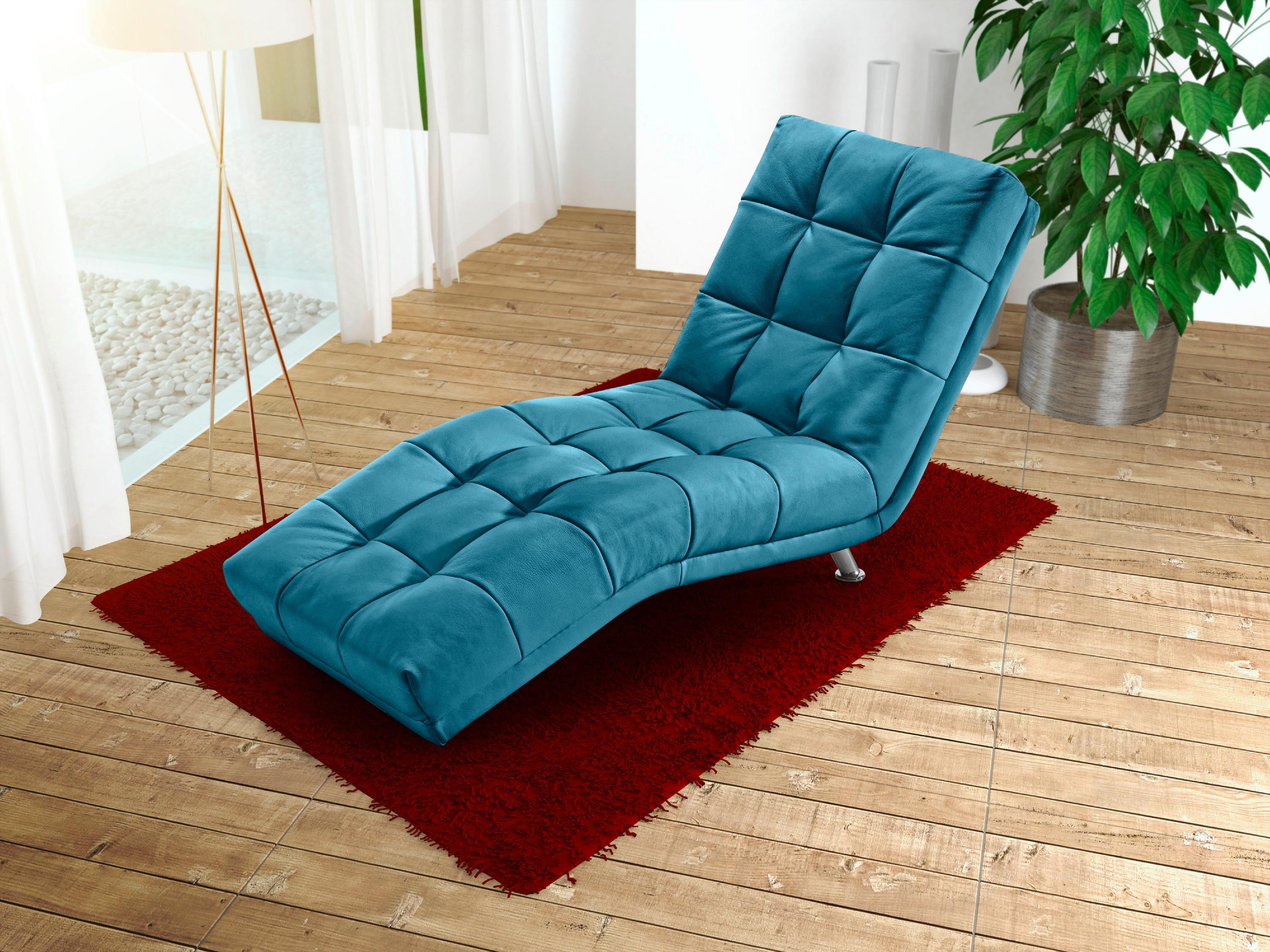 Relaxační Lehátko Isabella, Tyrkysové - barvy chromu/tyrkysová, Moderní, textil (68/88/164cm)