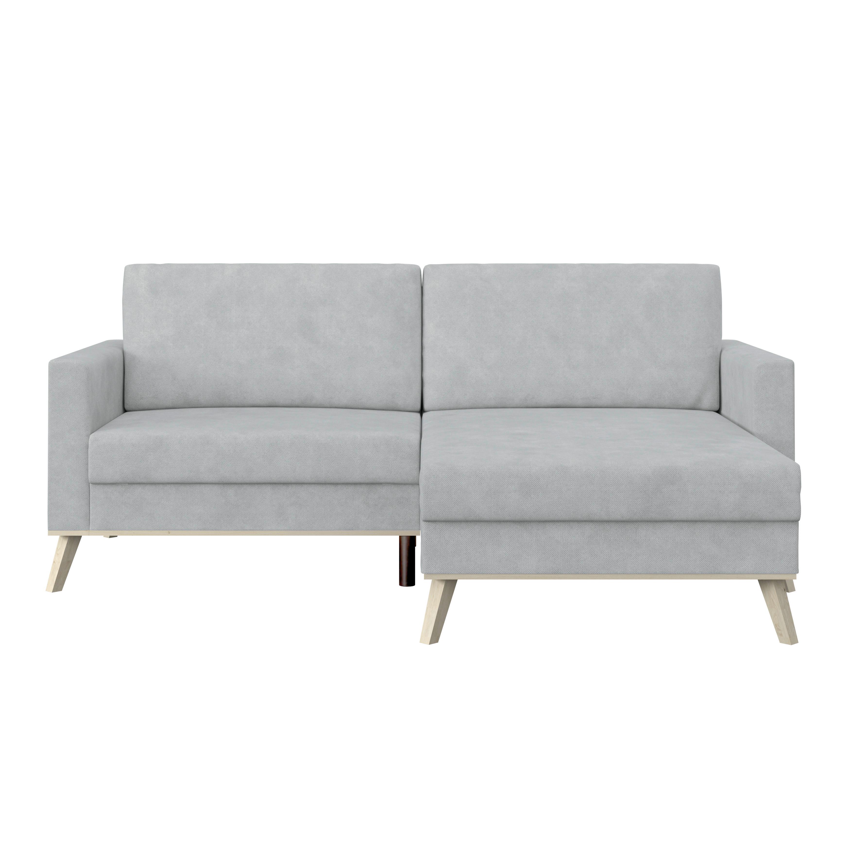 Ecksofa Carini - Eichefarben/Silberfarben, Basics, Textil (222/152cm)