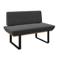 Sitzbank Tristan Webstoff anthrazit, B: 130cm - Anthrazit/Schwarz, MODERN, Holz/Textil (130/48/90cm) - James Wood