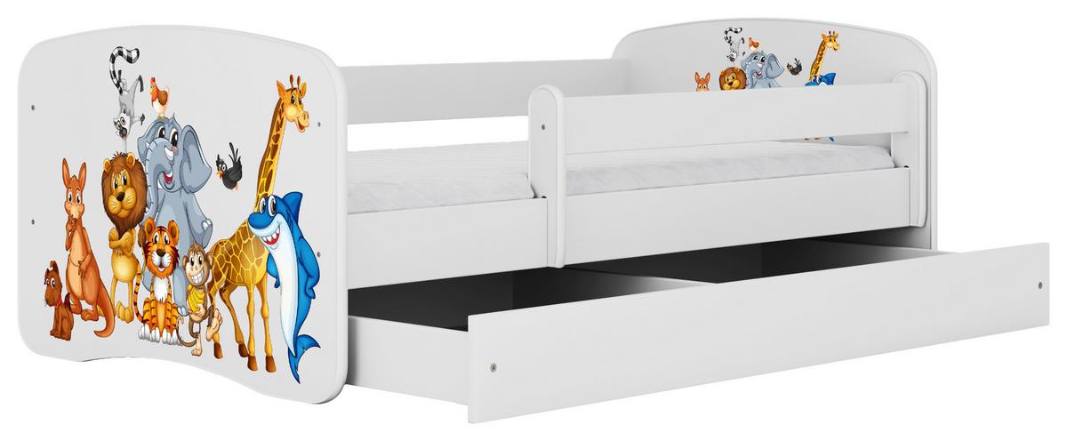 Kinder-/Juniorbett Babydreams inkl. Matratze 80x160 - Birkefarben/Weiß, MODERN, Holz/Holzwerkstoff (80/160cm) - MID.YOU