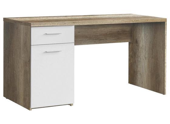 Íróasztal Net - tölgy színű/fehér, modern, fa (140/76,5/60cm) Íróasztal Net - tölgy színű/fehér, modern, fa (140/76,5/60cm)