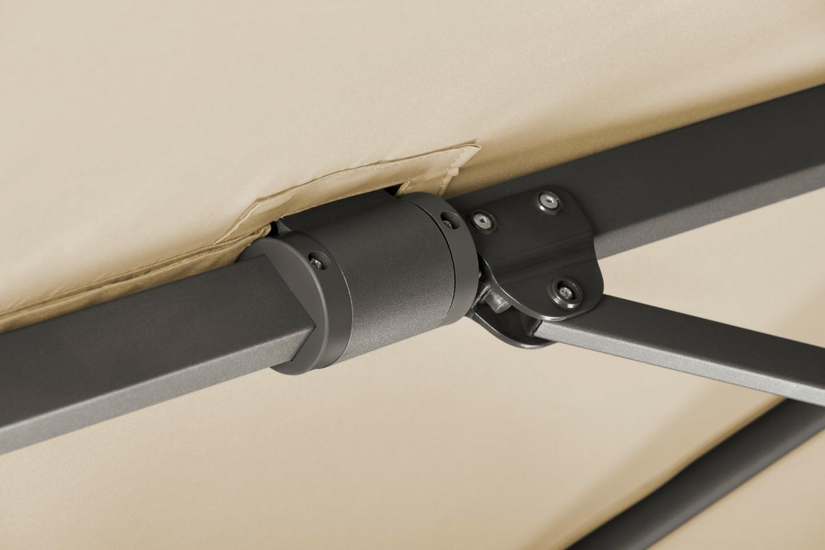 Ampelschirm Rhodos Twist Bxhxt: 322x276x260-350 Cm Naturfarben - Anthrazit/Naturfarben, Basics, Textil/Metall (322/276/350x260cm) - Schneider