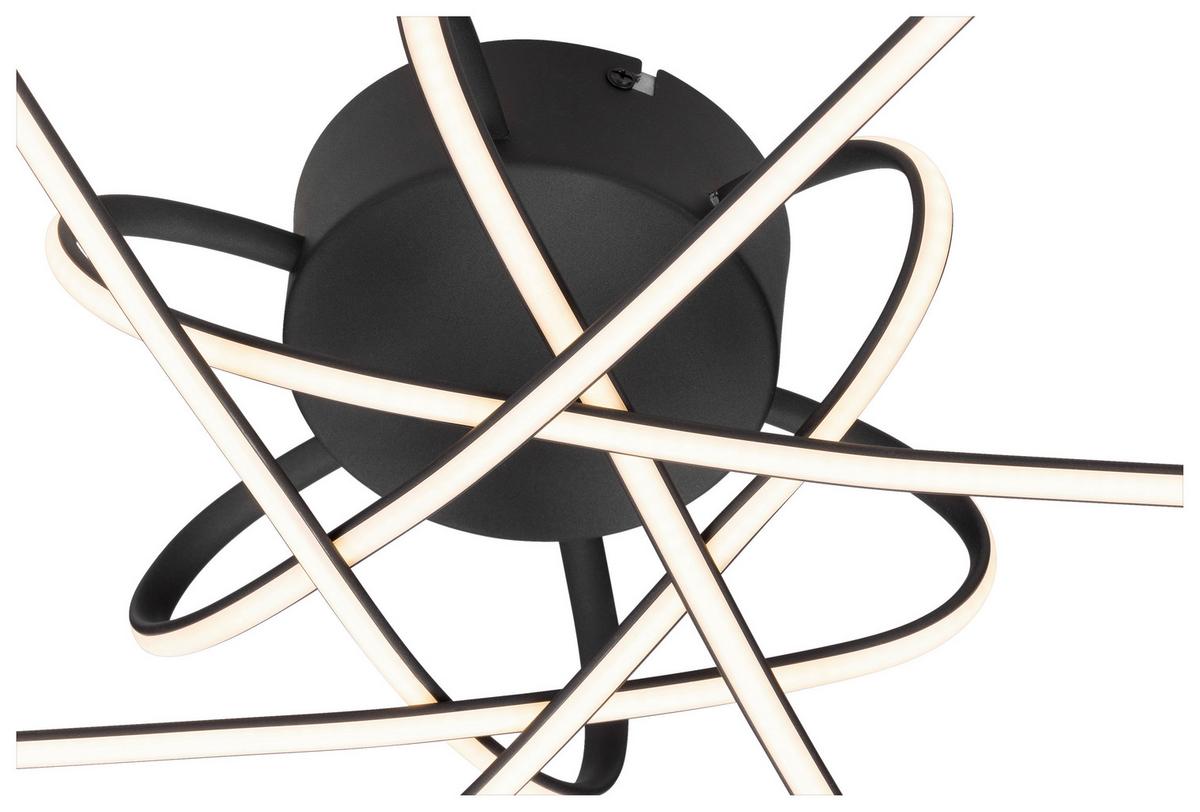 LED-DECKENLEUCHTE STRAL - Schwarz, MODERN, Kunststoff/Metall (65,5/14cm)