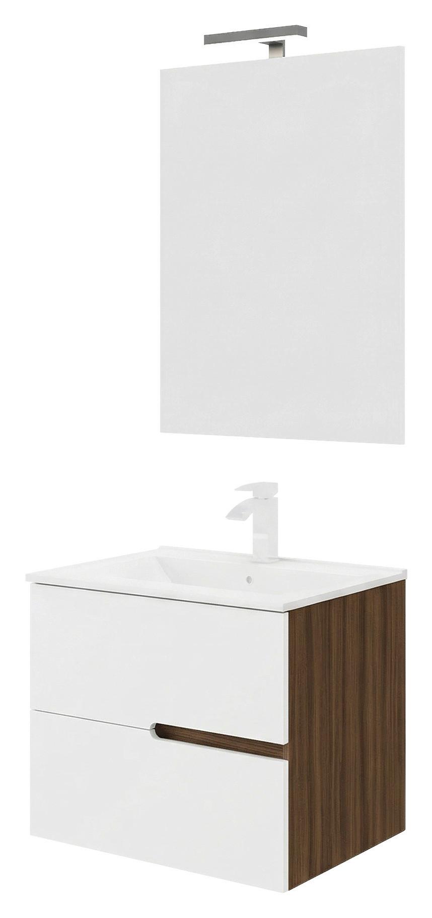 Fürdőszoba Blokk Eva 60cm - diószínű/mokka, Konventionell, faalapú anyag/kerámia (60/51/46cm)