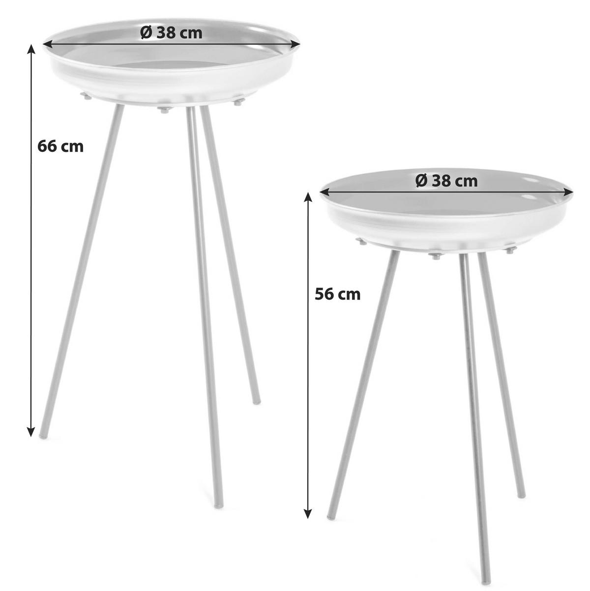 Beistelltischset 2-teilig Bunt - Blau/Rot, Basics, Metall (38/66cm)