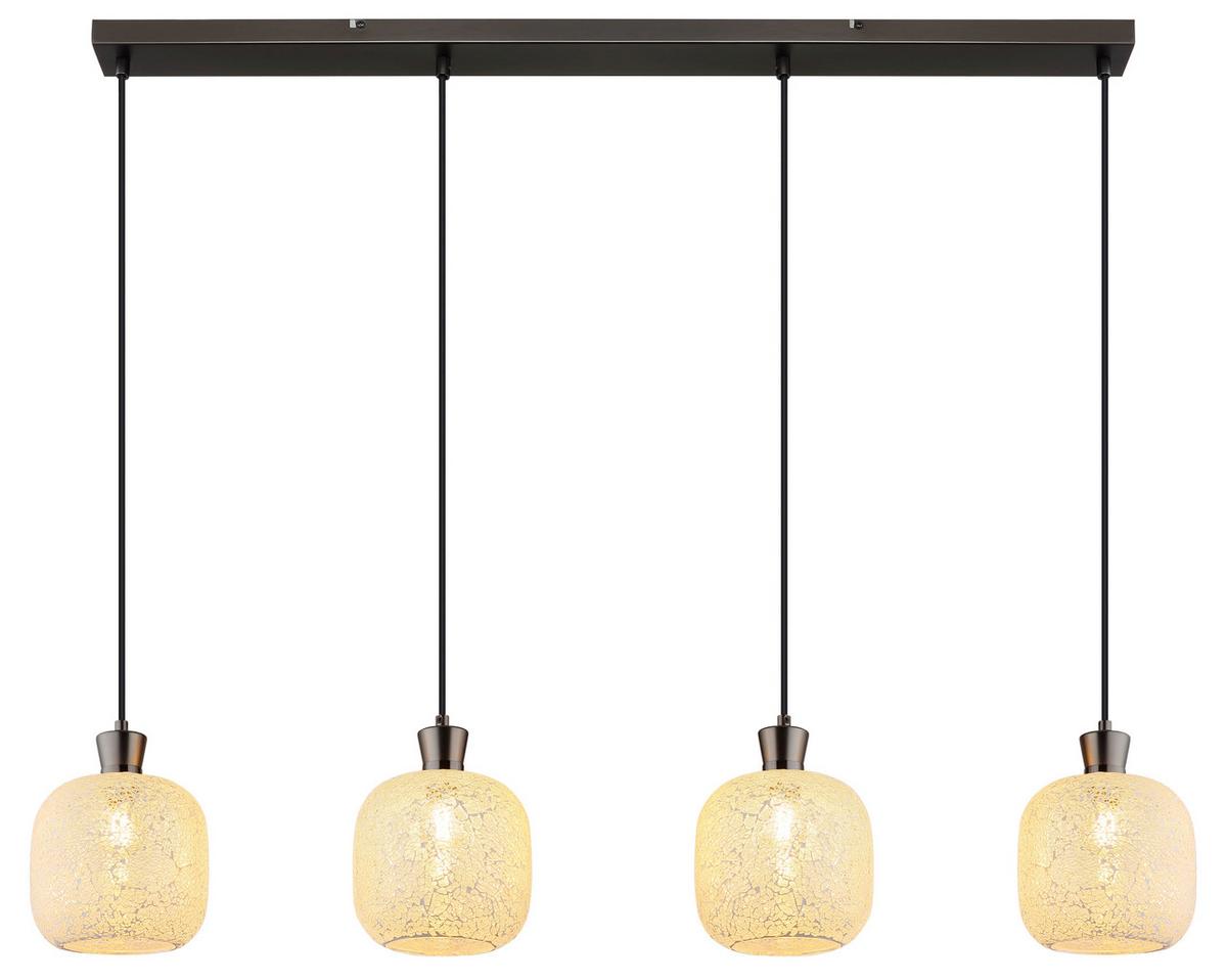 Hängeleuchte Exkl. 4xe14, 40w - Klar/Schwarzchrom, Design, Glas/Kunststoff (106/16/120cm) - Globo