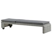 Sonnenliege London Kunststoff verstellbar - Grau, KONVENTIONELL, Kunststoff/Textil (60/32/196cm) - Gardenson