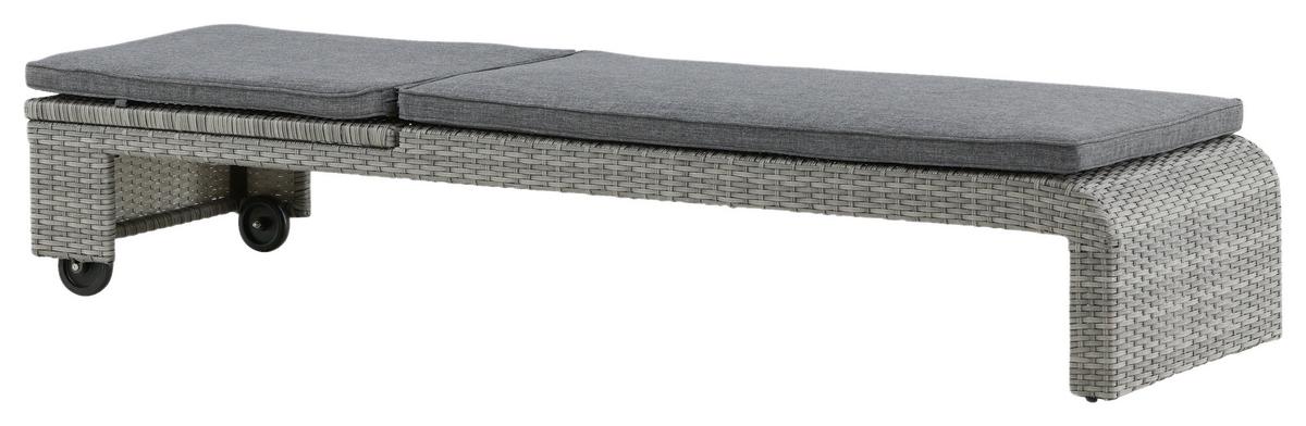 Sonnenliege London Kunststoff verstellbar - Grau, KONVENTIONELL, Kunststoff/Textil (60/32/196cm) - Gardenson