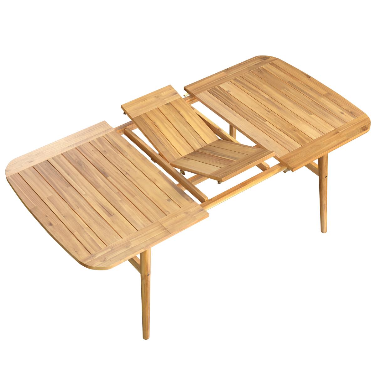 ZÁHRADNÝ STÔL NICOLA - farba tíku, Modern, drevo (160-200cm) - Bessagi Garden