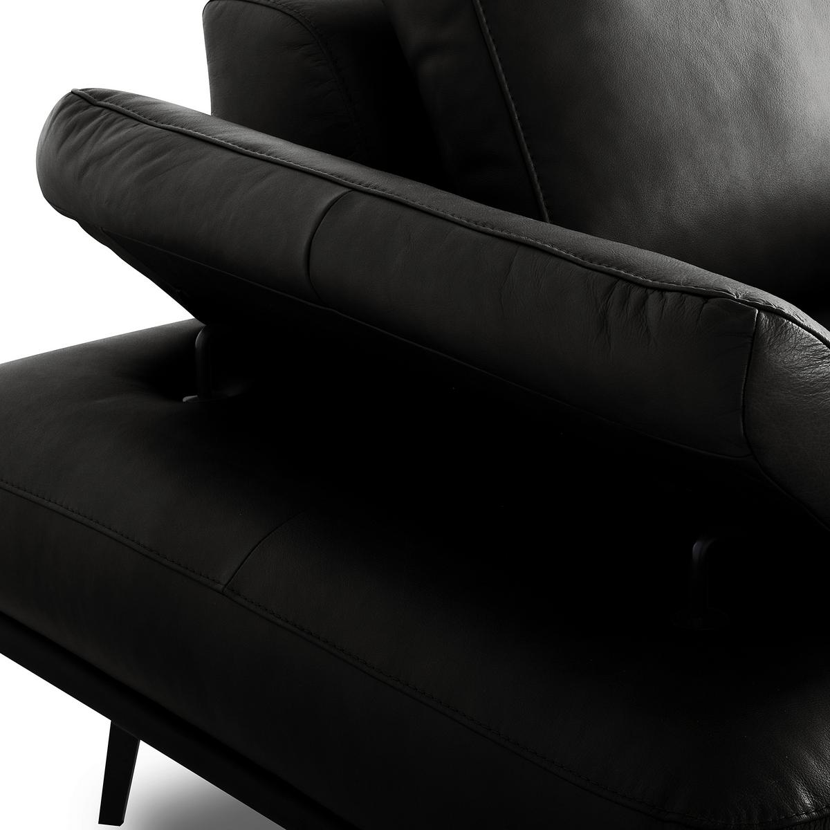 Ecksofa Como Echtleder Schwarz 306x237 - Schwarz/Grau, Design, Leder (306/237cm) - Livetastic