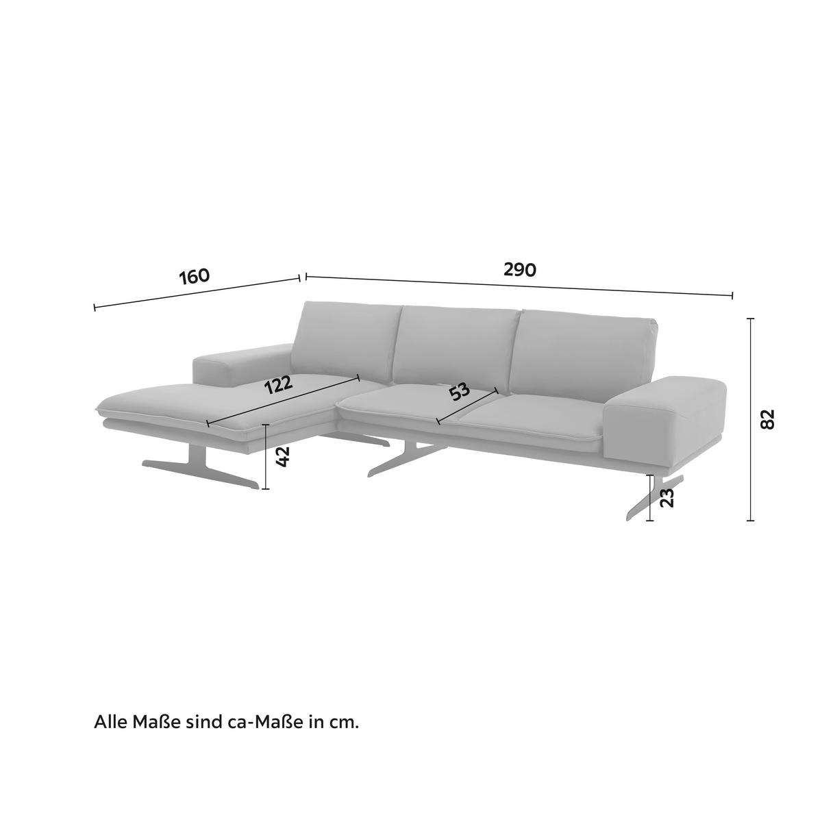 Sedací souprava LARISSA modrá - šedá/černá, Moderní, kov/textil (290/82/160cm) - Bessagi Home