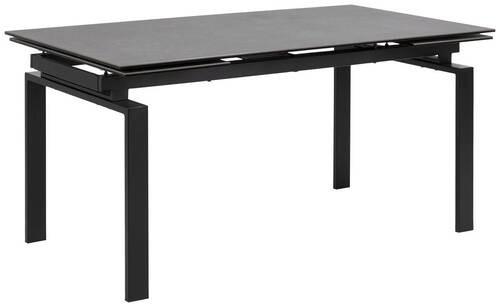 Esstisch ausziehbar Huddersfield 160x85 cm Schwarz - Schwarz, KONVENTIONELL, Keramik/Metall (160/85/76cm) - Livetastic
