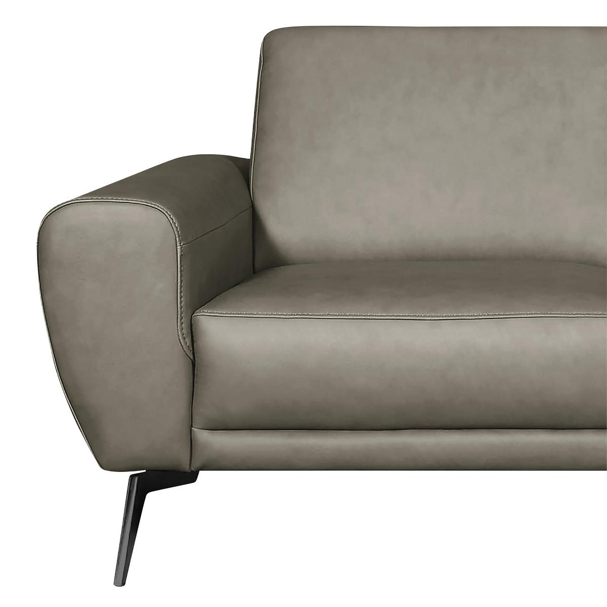 2-Sitzer-Sofa Spring, Grau B: 177 cm - Schwarz/Grau, Design, Leder (177/85/92cm) - Livetastic
