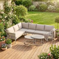 TERASOVÁ SEDACIA SÚPRAVA ALVINA - krémová, Modern, kov/textil (259/74/199cm) - Bessagi Garden