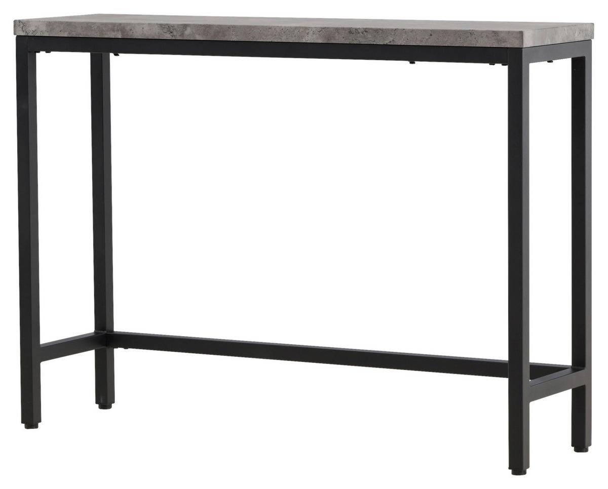 Beistelltisch Rise - Schwarz/Grau, Design, Holzwerkstoff/Metall (110/30/80cm) - Livetastic