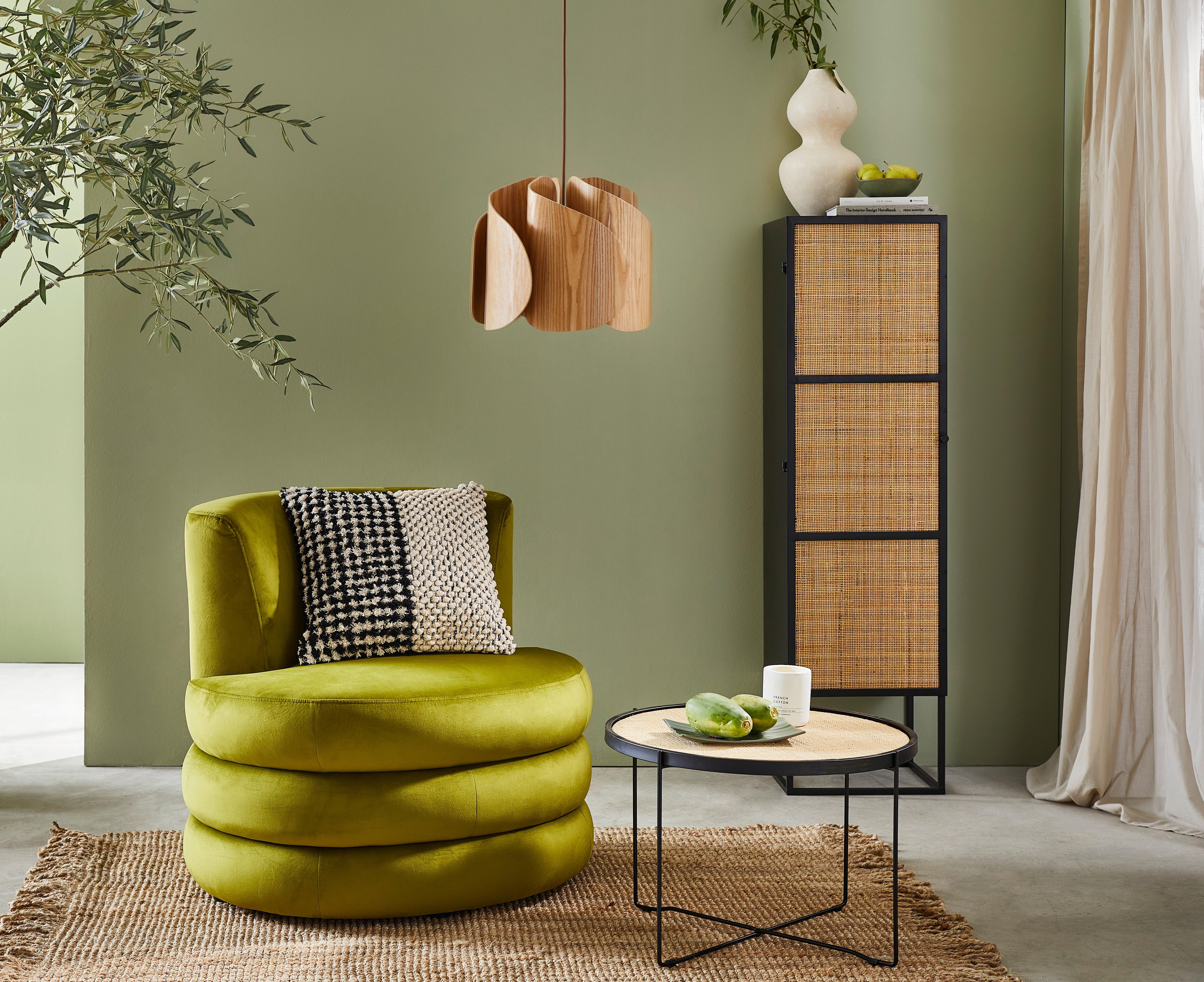 Designsessel Magari - Edelstahlfarben/Olivgrün, Trend, Textil (90/82/85cm) - Livetastic
